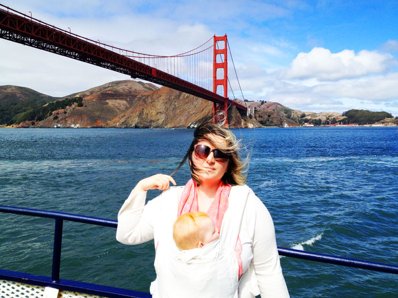 Bethaney and Hazel Cruising Under the Golden Gate Bridge, San Francisco