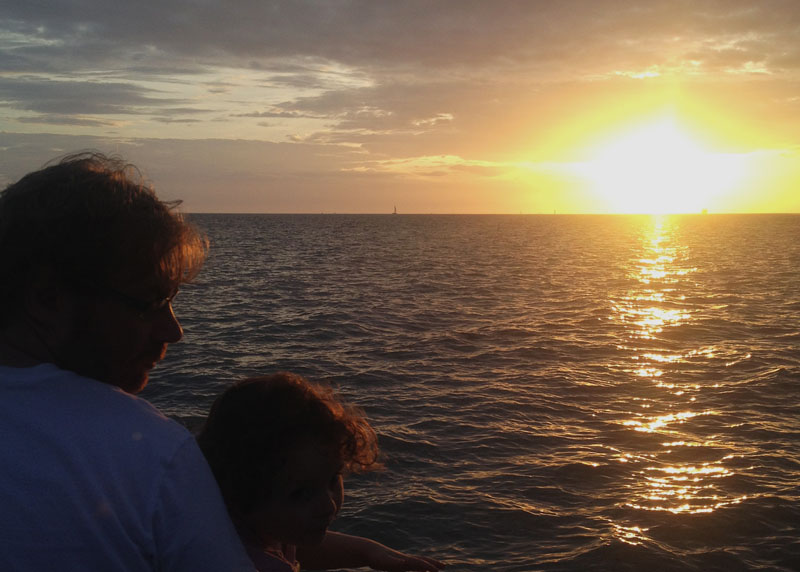 Lee and Reuben Watching the Sunset in Key West