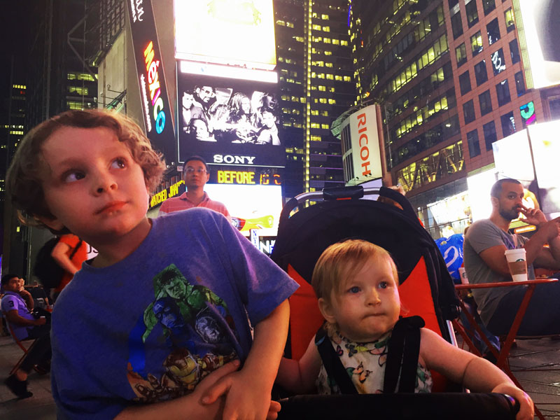 Reuben and Hazel in Times Square, New York