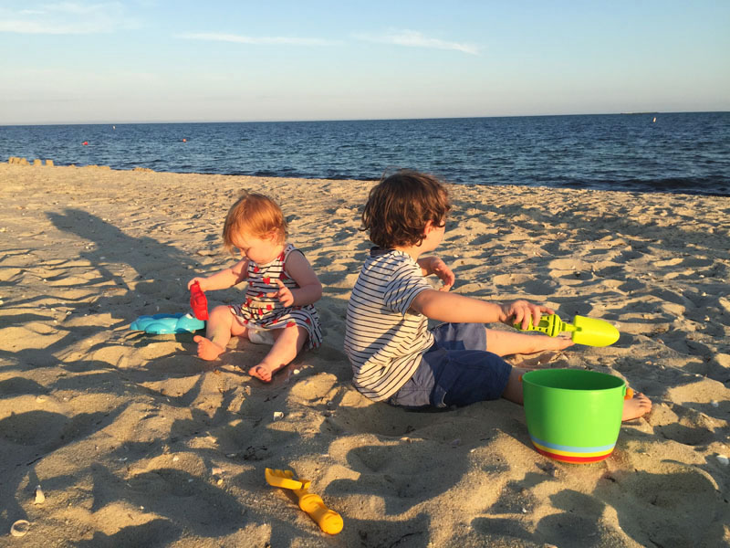 Kids Playing on Beach, Cape Cod, East Coast Road Trip