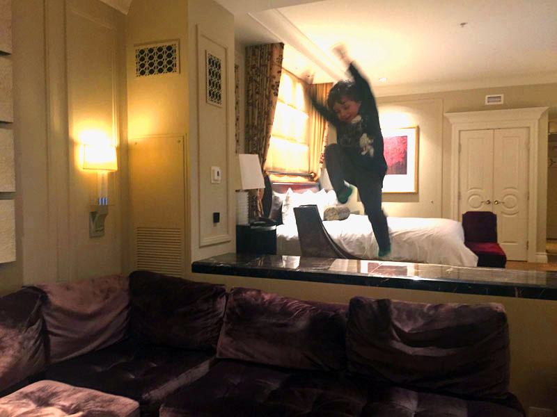 Reuben Jumping on Couch, Palazzo, Las Vegas