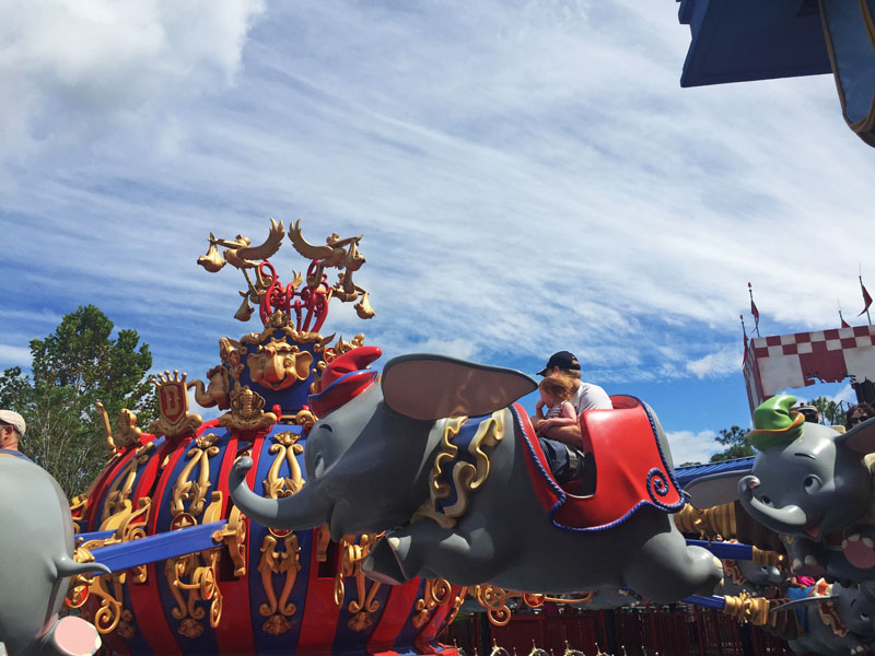 Lee & Hazel Riding Dumbo at Disneyworld, Orlando, Florida