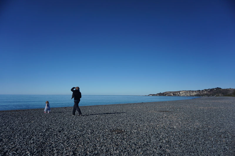 Lee and Hazel on the Beach in Kaikoura