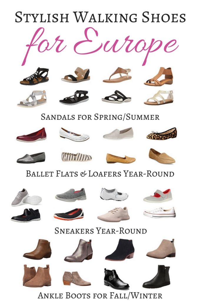 comfortable and stylish walking shoes for europe